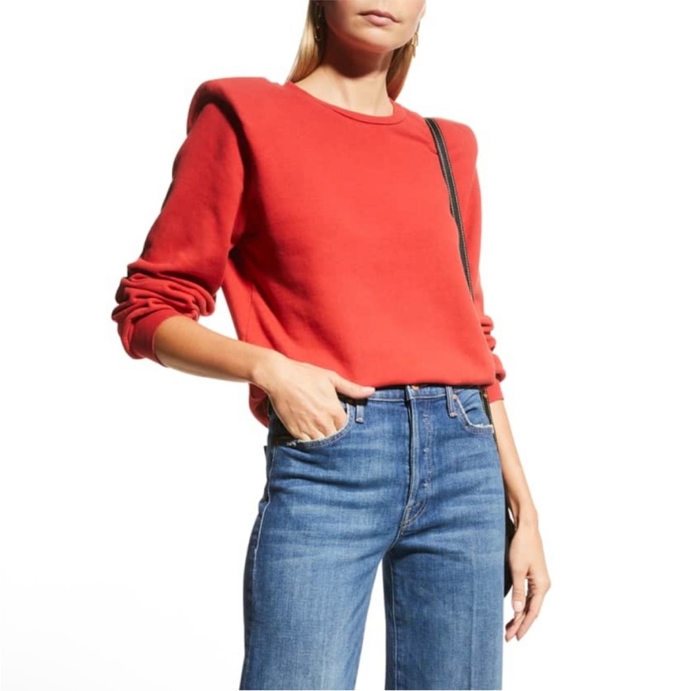 MOTHER “the push shove” Sweatshirt with shoulder pads‎ red size XS